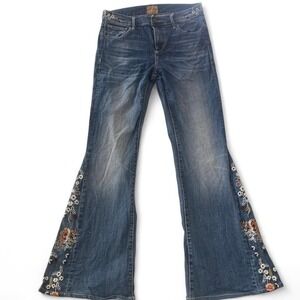 Driftwood blue embroidered jeans